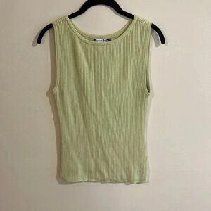 Vintage green ribbed‎ knit tank top